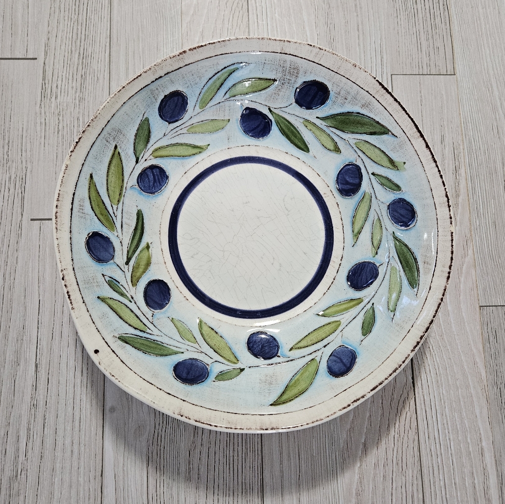 Crate & Barrel Gianna Pasta/Soup Bowl‎ Retired Pattern Earthenware Rare Italy 9"
